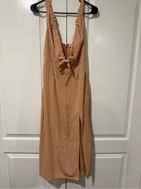 Abercrombie and Fitch - Rust Slip Midi Dress with low cut